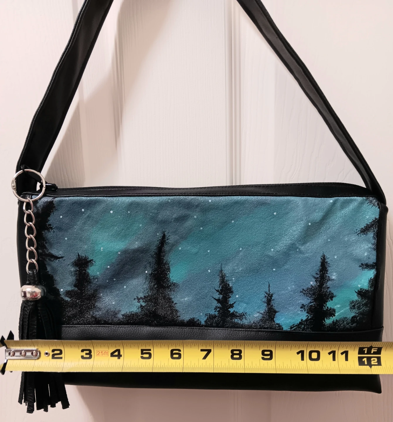 👜Hand Painted Leather Purse with Tassle Keychain👜 - photo 5