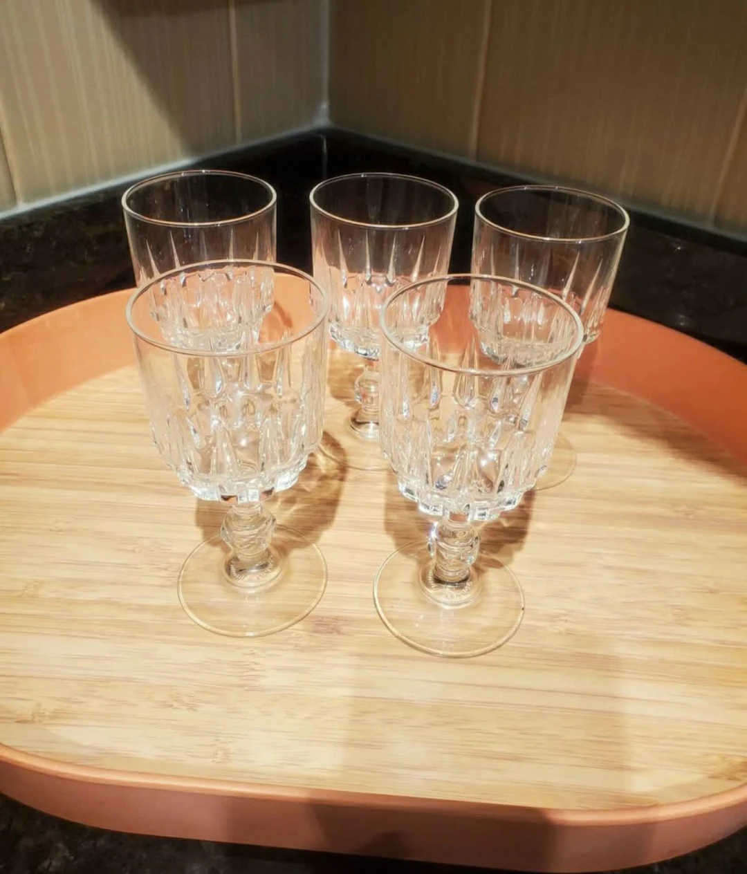 Set of 5 Crystal Wine Glasses - photo 3