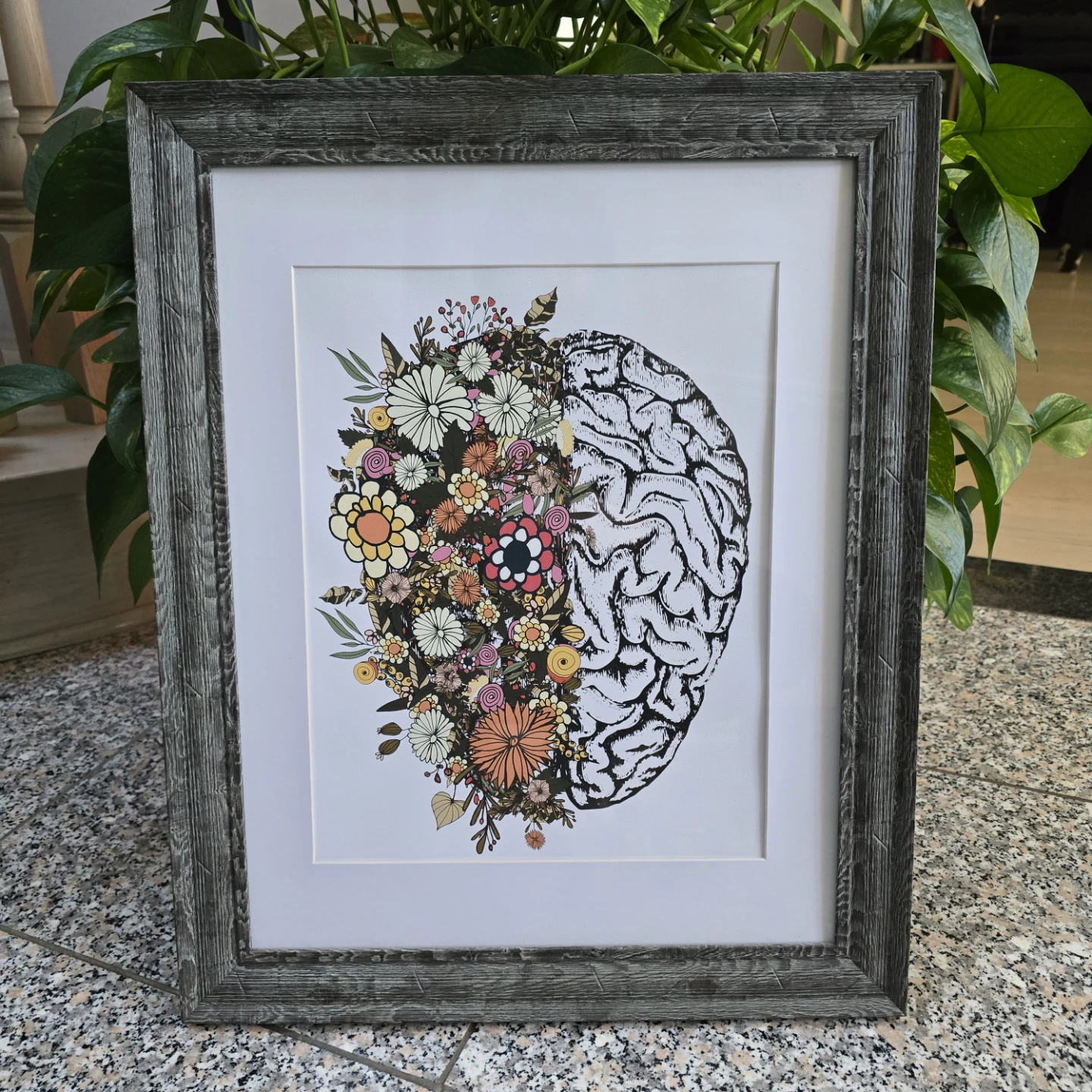 Floral Brain Framed Print