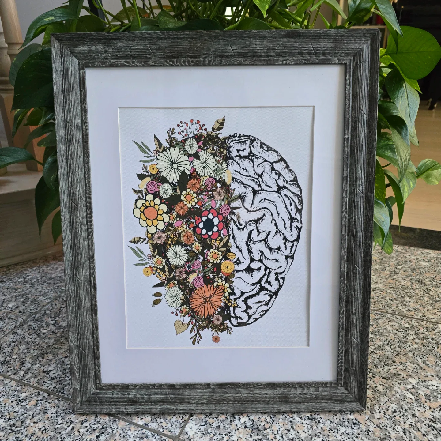 Floral Brain Framed Print
