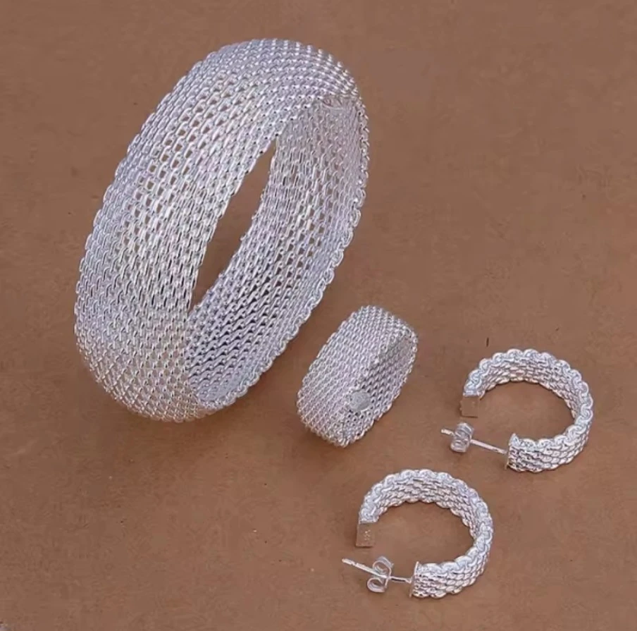 Silver Mesh Jewelry Set