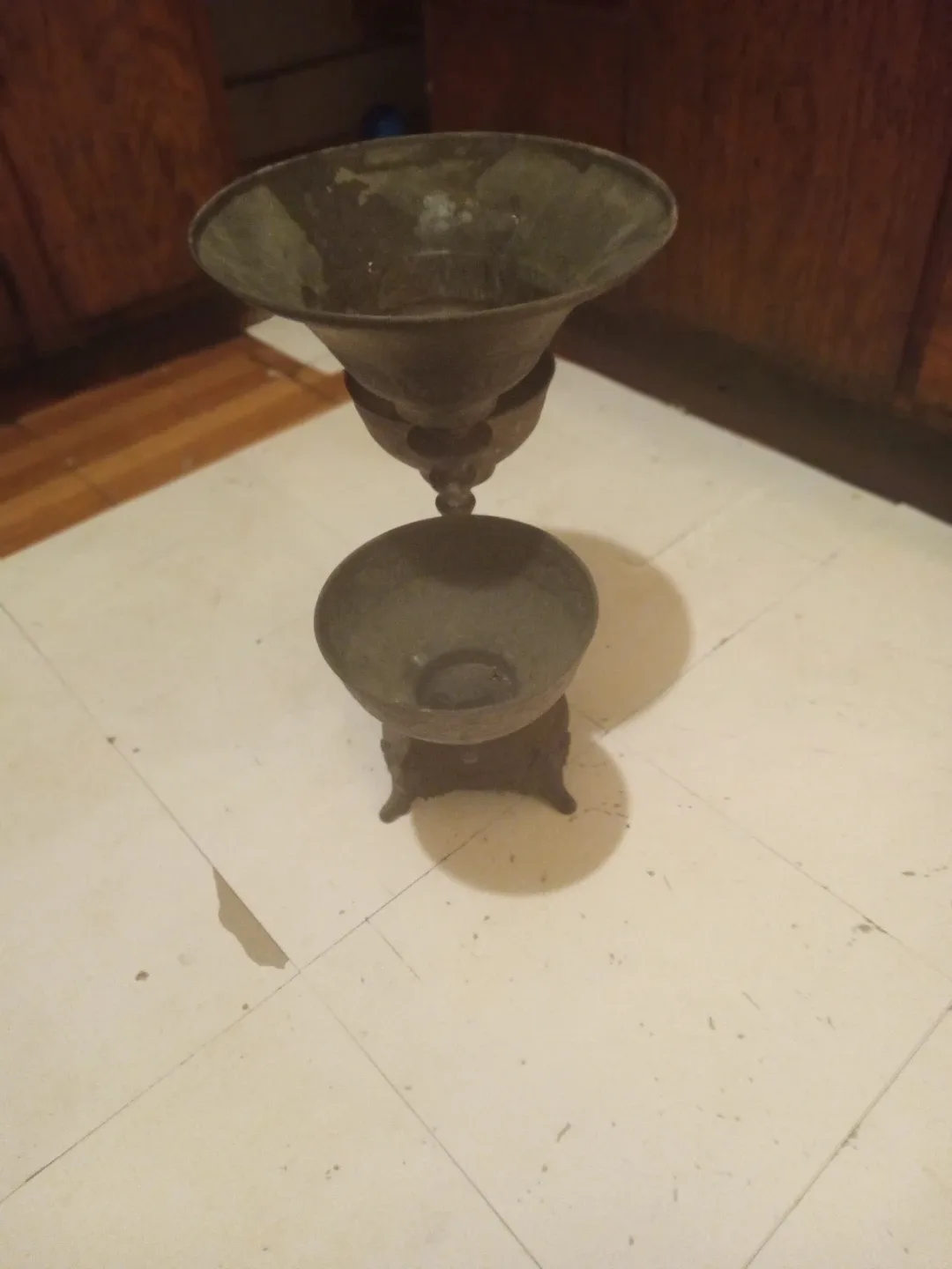 Antique Metal Candle Holder #cleanout image indicator(2)