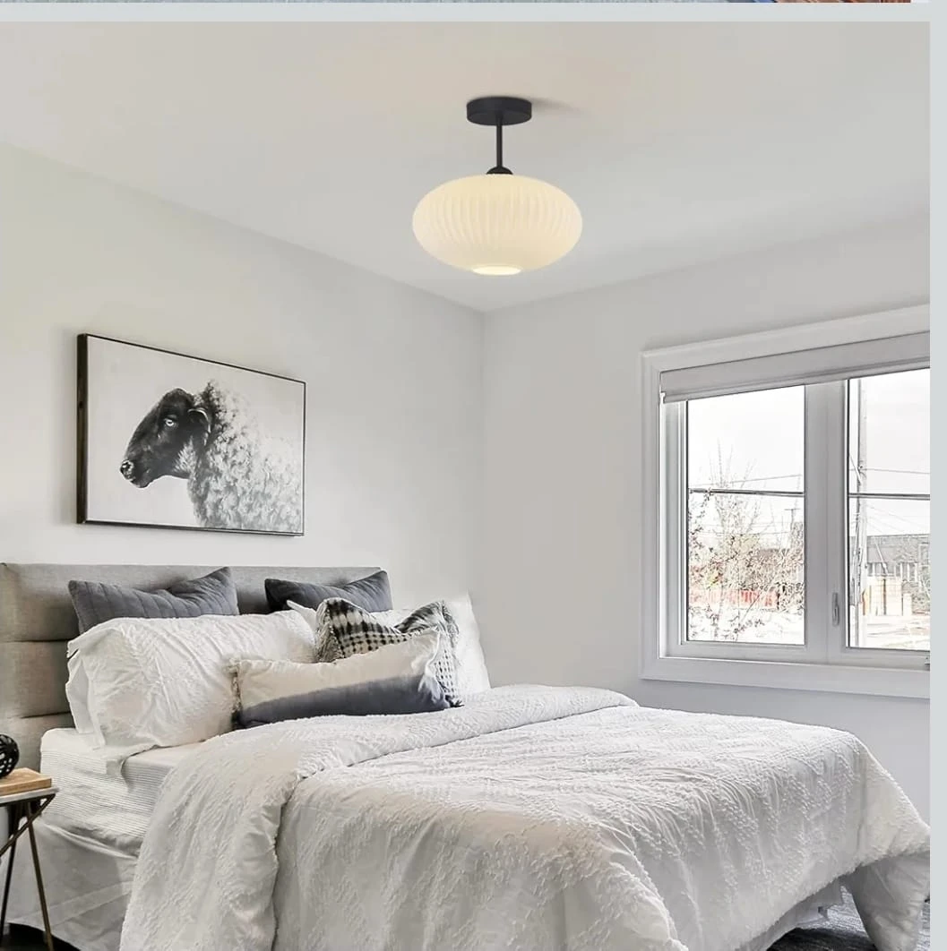 Ribbed Glass Shade Ceiling Light - photo 4