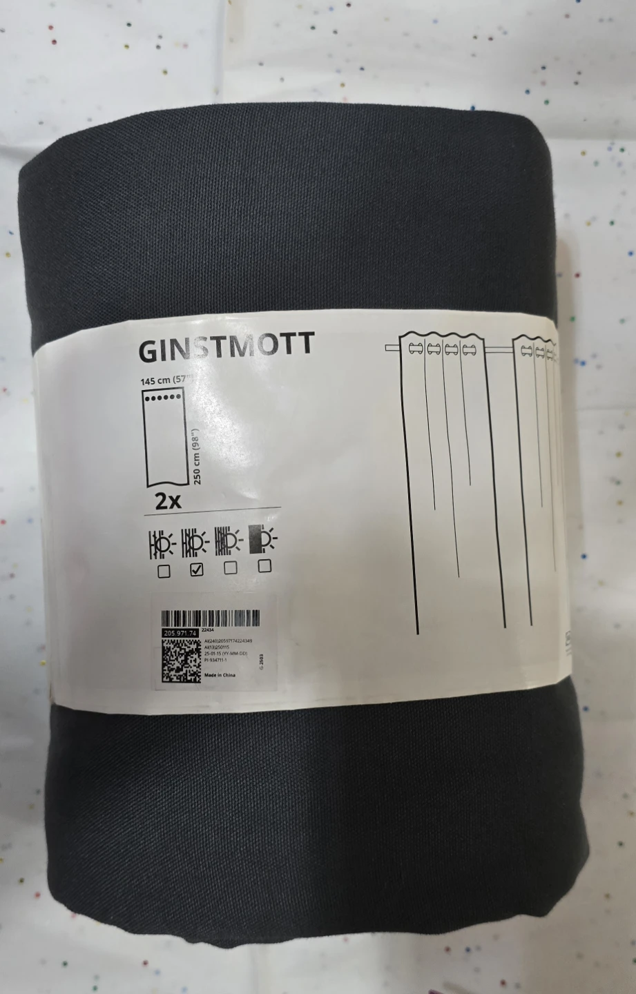 IKEA GINSTMOTT Curtains, Grey, 145x250 cm