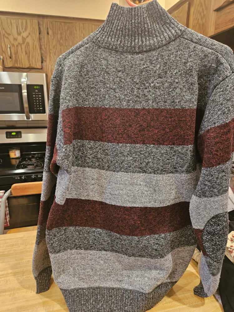 USICON Striped Quarter Zip Sweater - Size L - photo 4