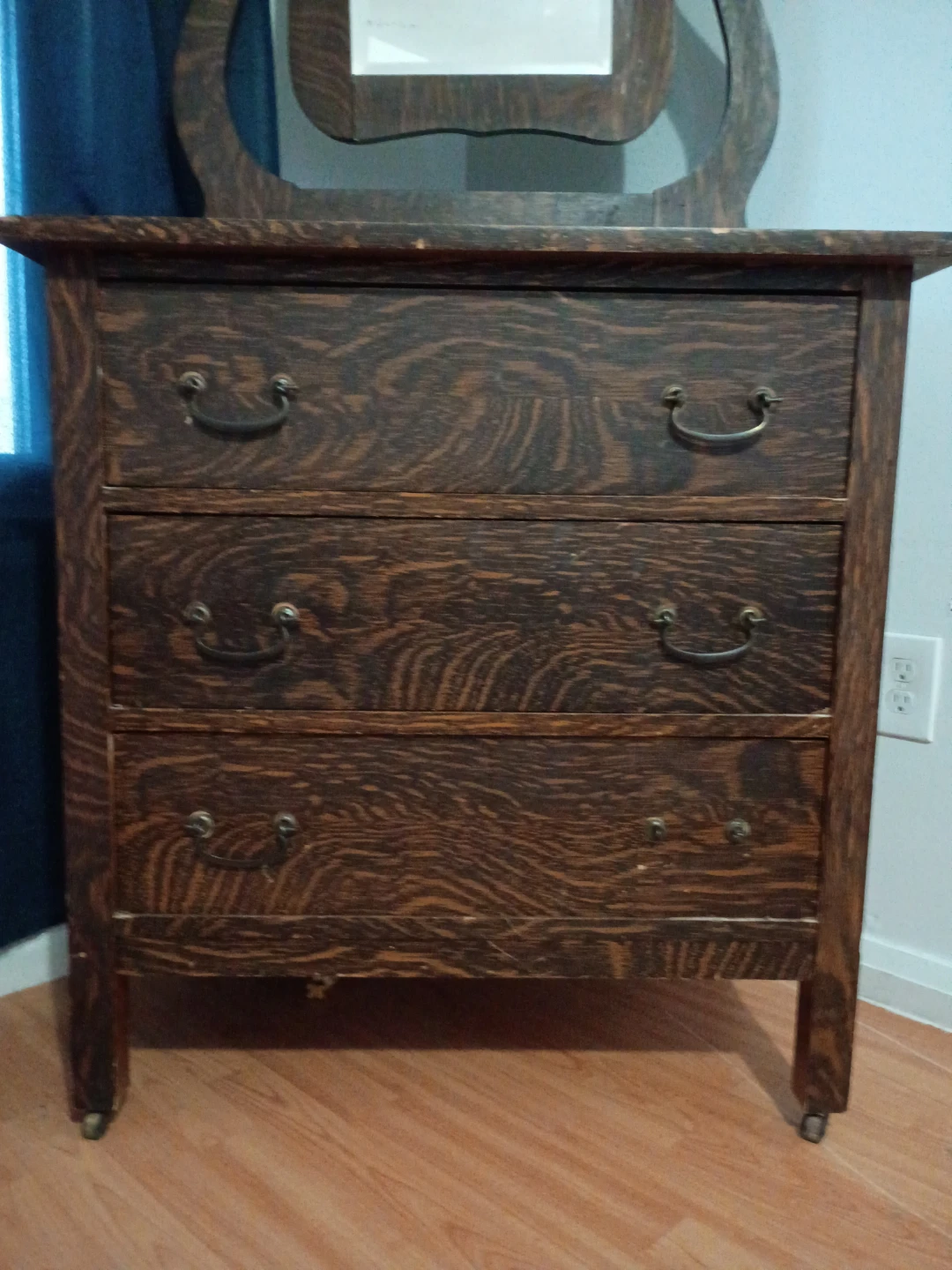 Antique Oak Dresser with Mirror - photo 2