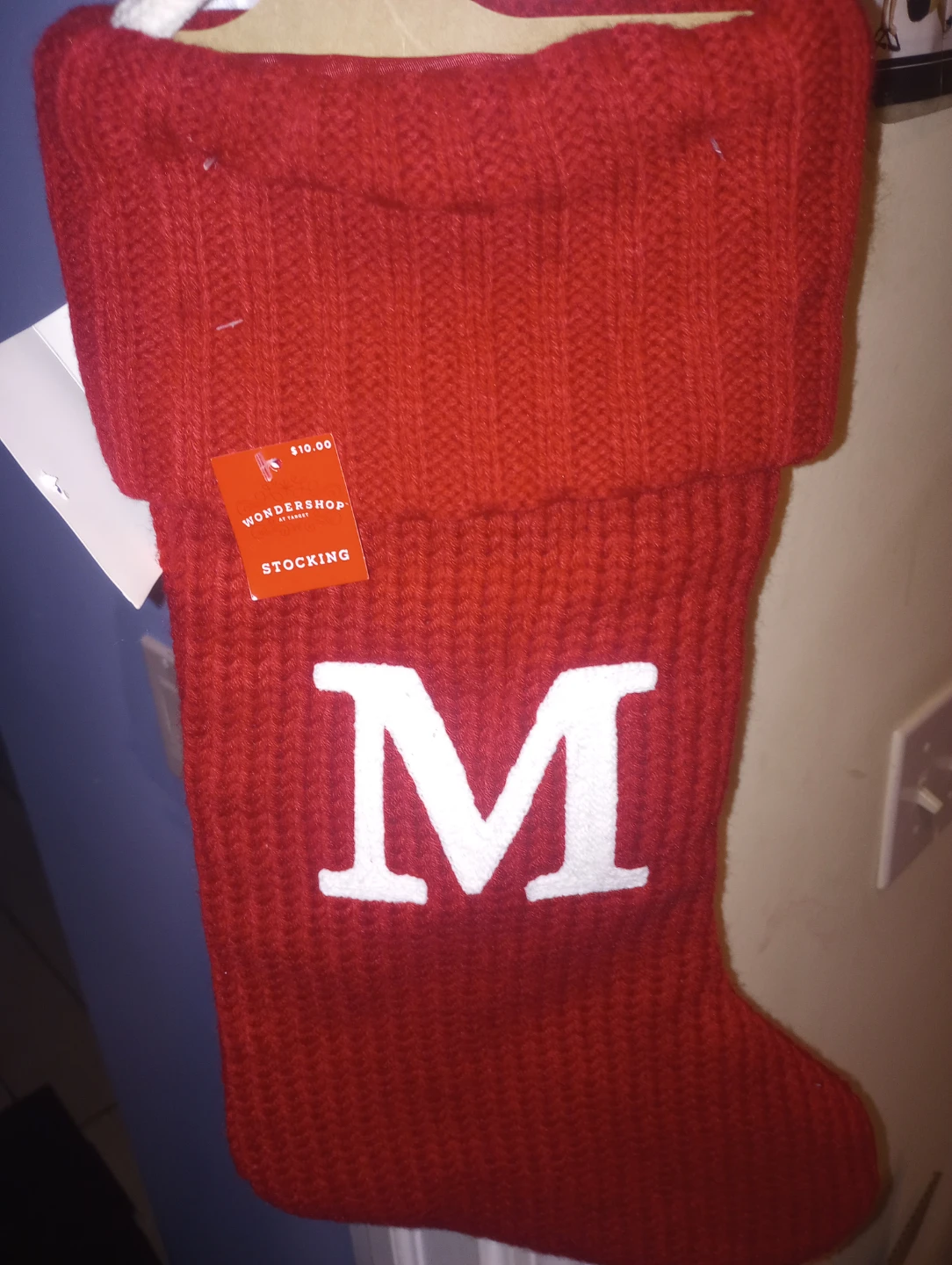 Wondershop Red Knit Stocking - Letter M