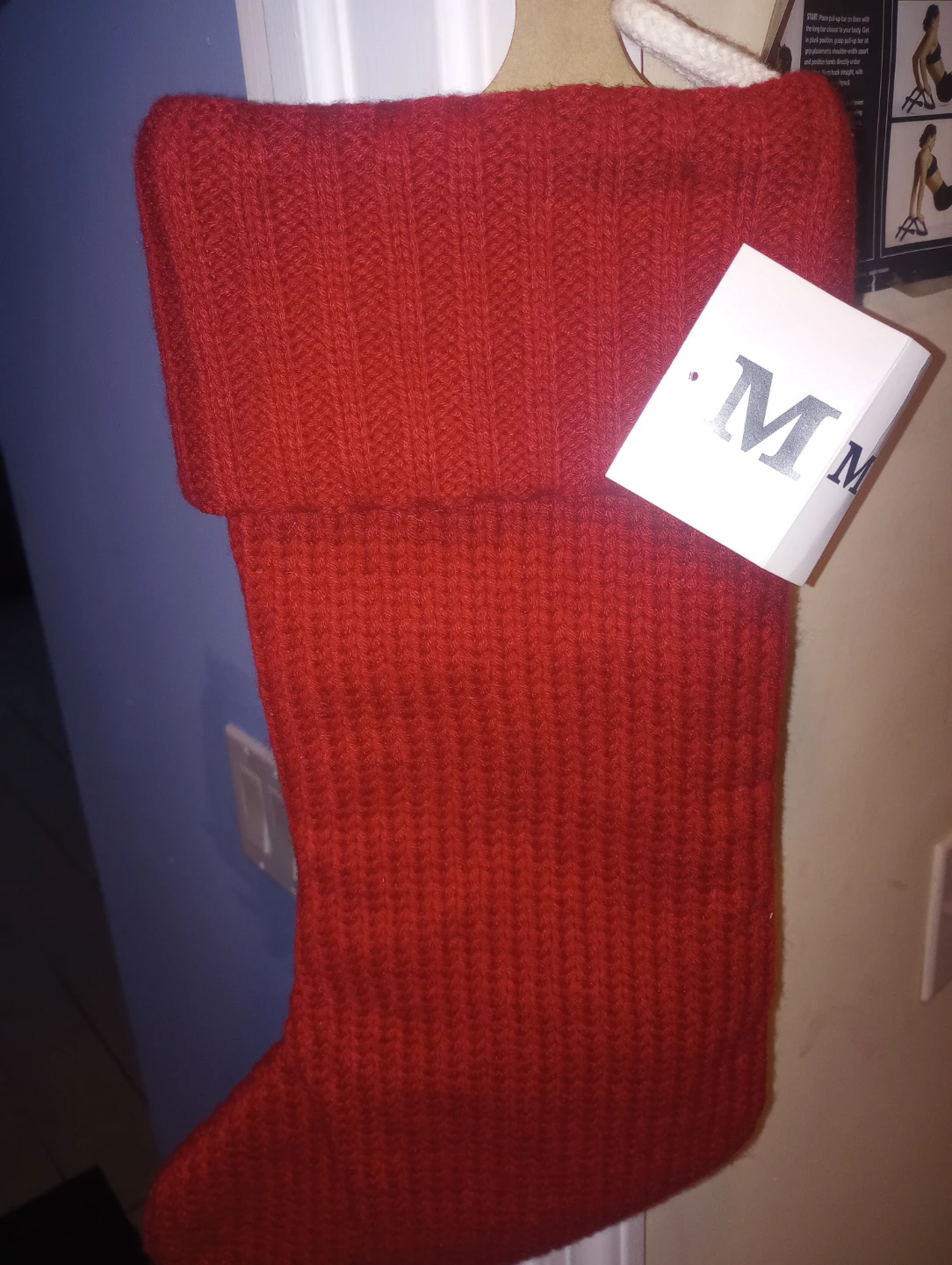 Wondershop Red Knit Stocking - Letter M - photo 2