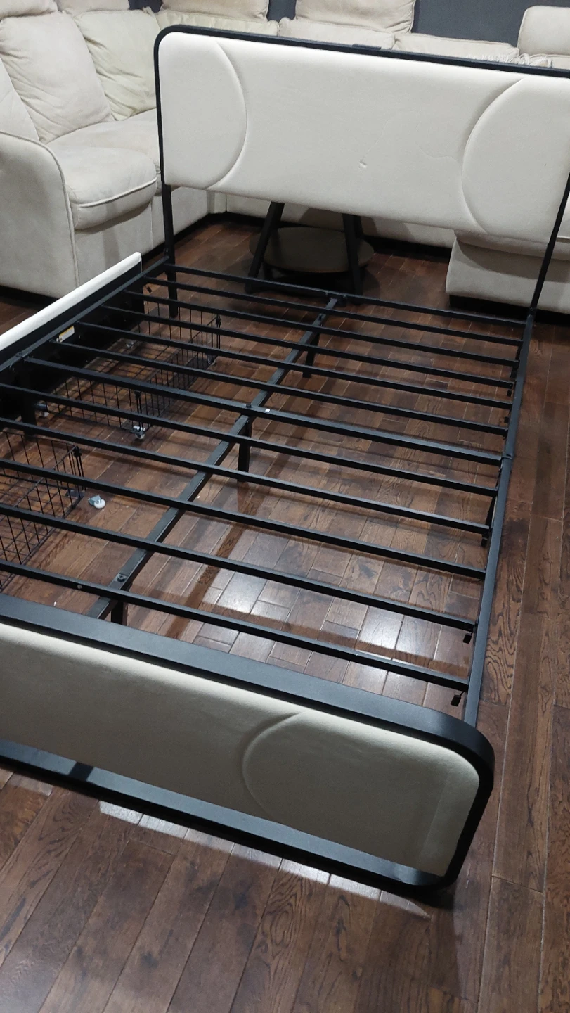 Upholstered Platform Bed Frame with USB Ports - photo 2