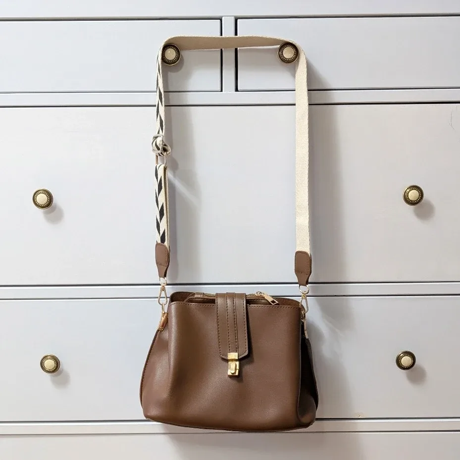 Brown Faux Leather Crossbody Bag #cleanout