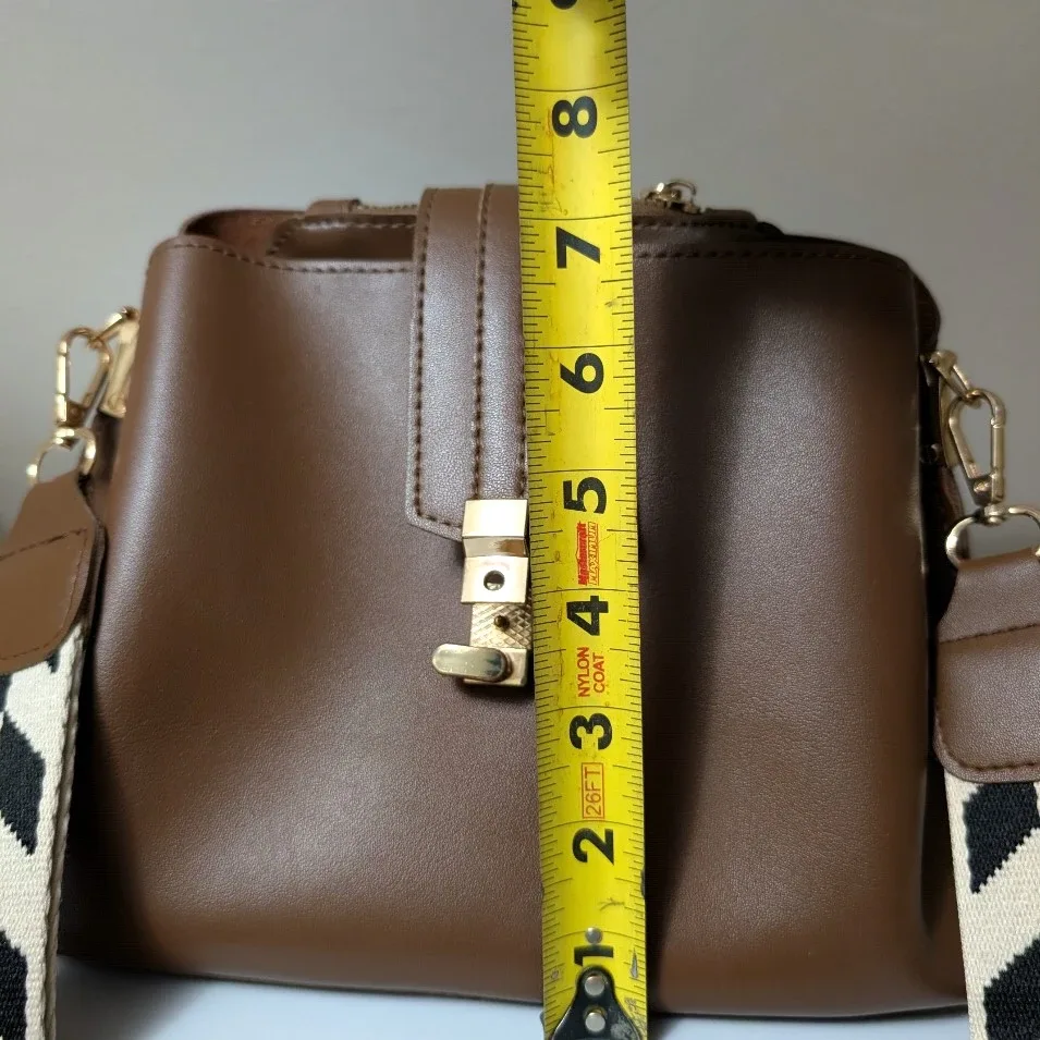 Brown Faux Leather Crossbody Bag #cleanout image indicator(6)