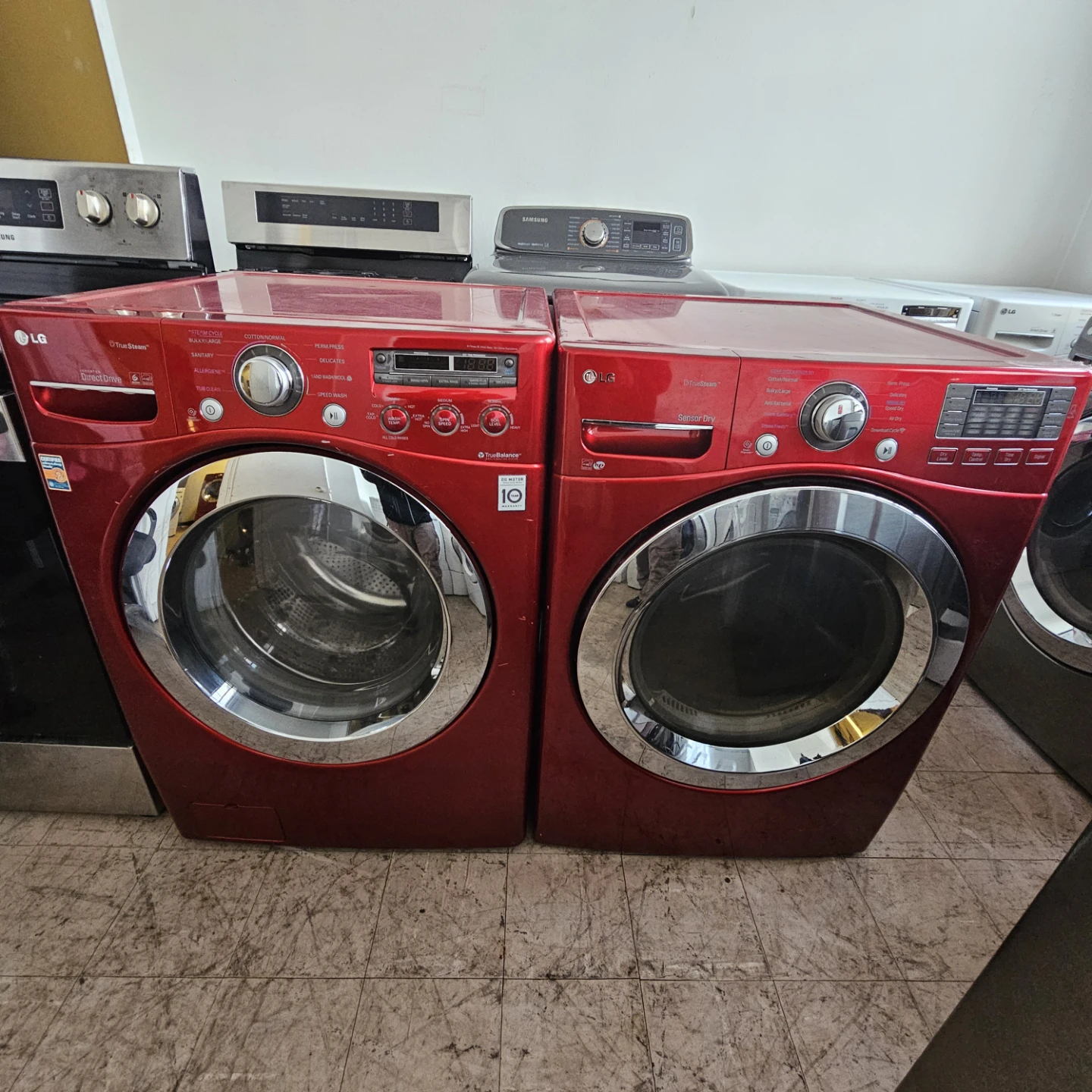 LG Red Washer and Dryer Set