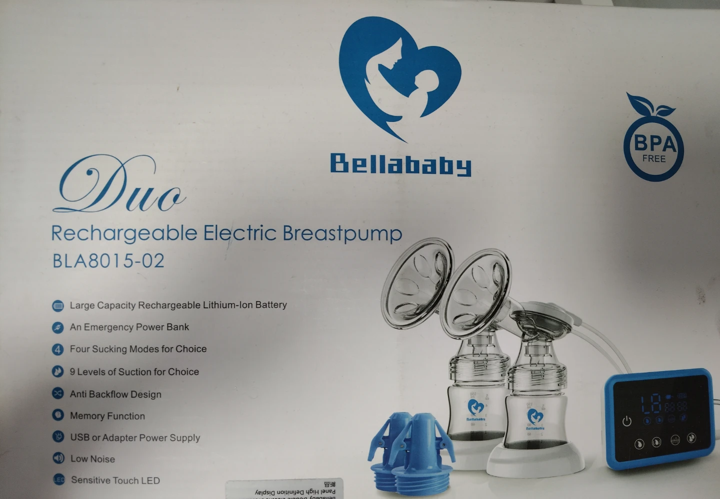 BellaBaby Duo Rechargeable Electric Breastpump BLA8015-02