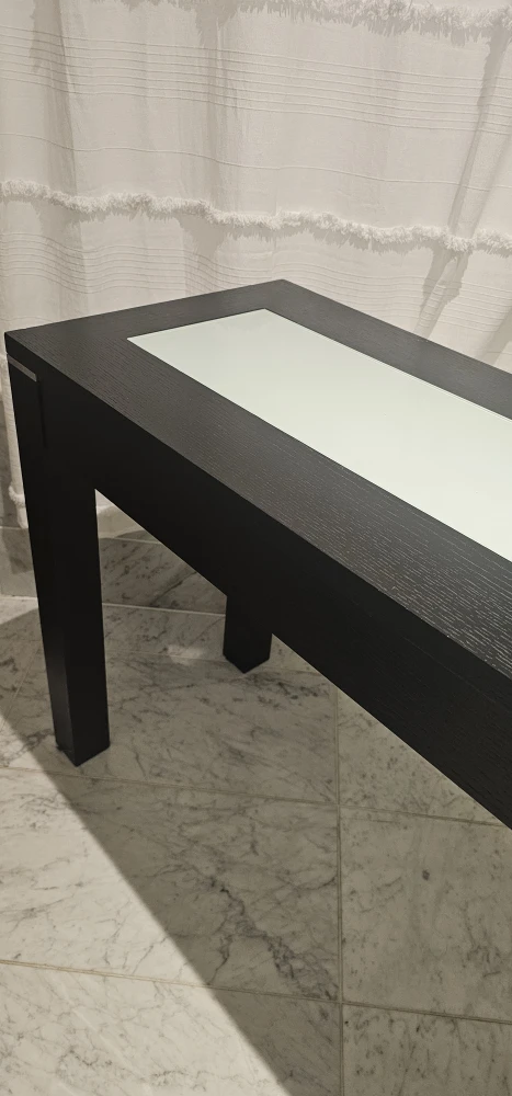 Black Console Table with Glass Insert - photo 2