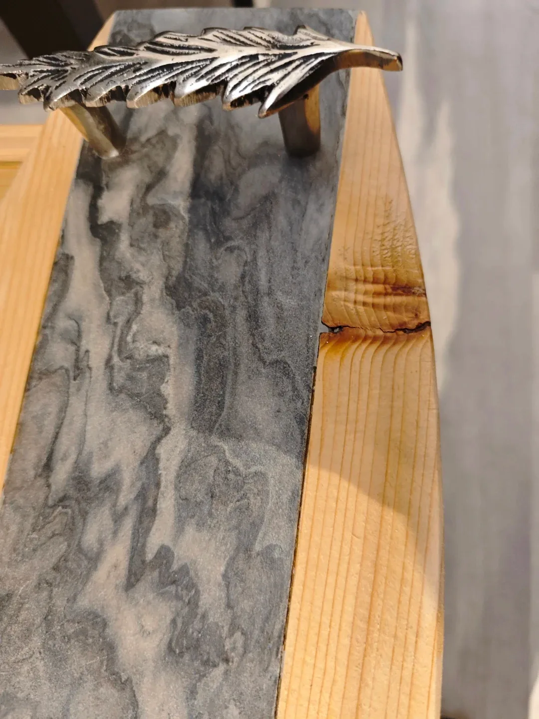 Wooden & Marble Serving Tray with Handles image indicator(3)