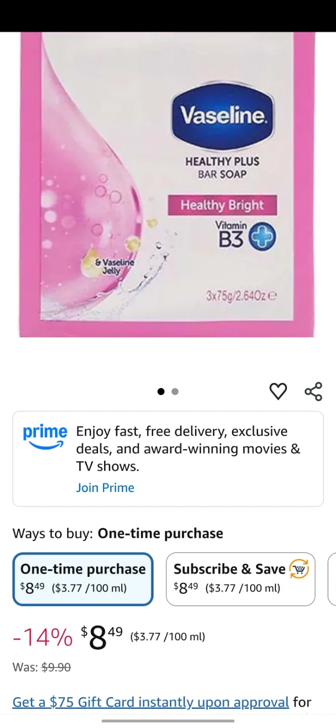 Vaseline Healthy plus bar soaps.3 bars x 3 packs image indicator(2)