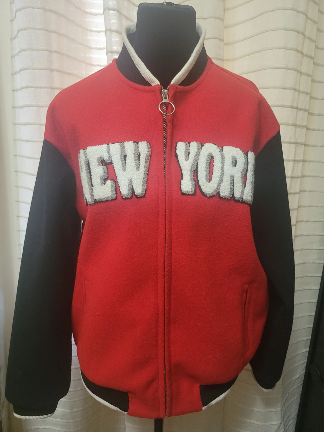 Red & Black New York Varsity Jacket
