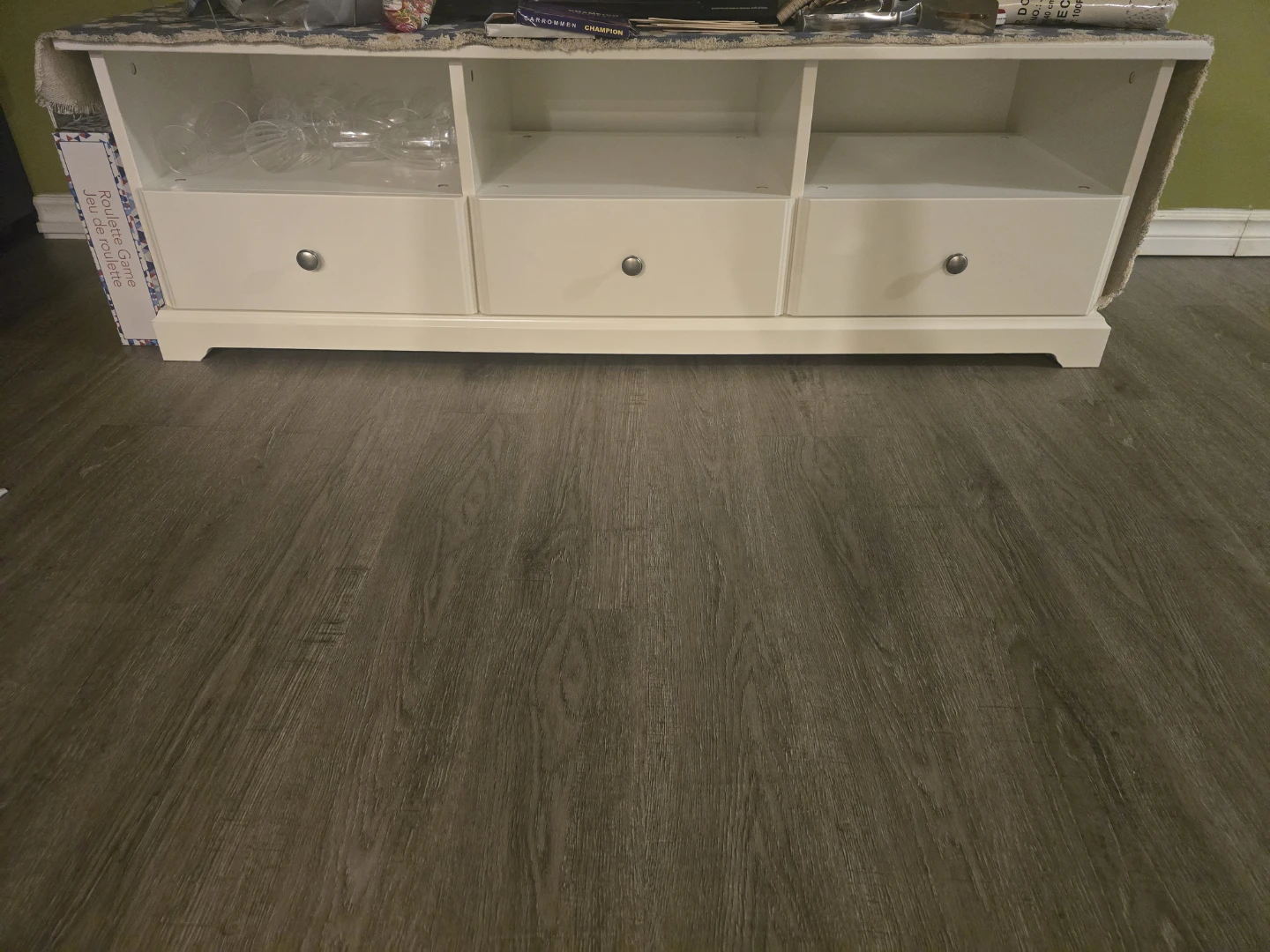 White Storage Cabinet with Drawers