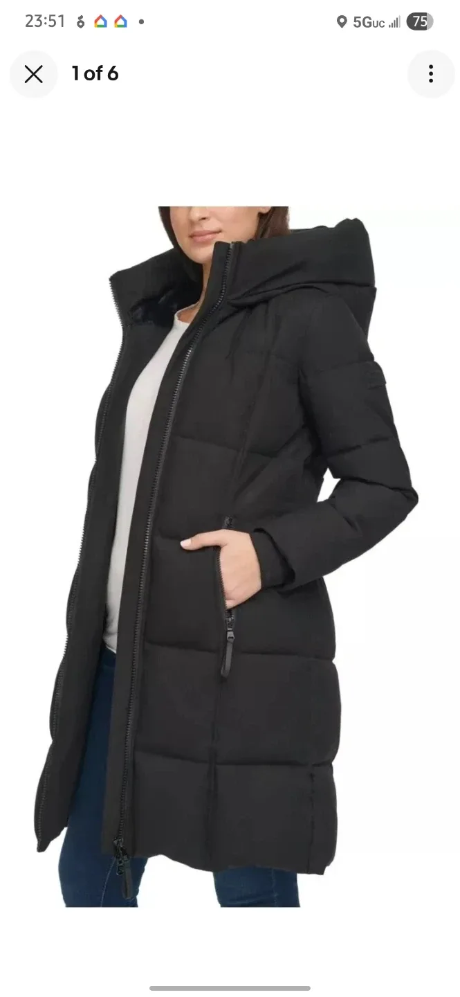 Calvin Klein Women's Oxford Puffer Jacket Size L image indicator(3)