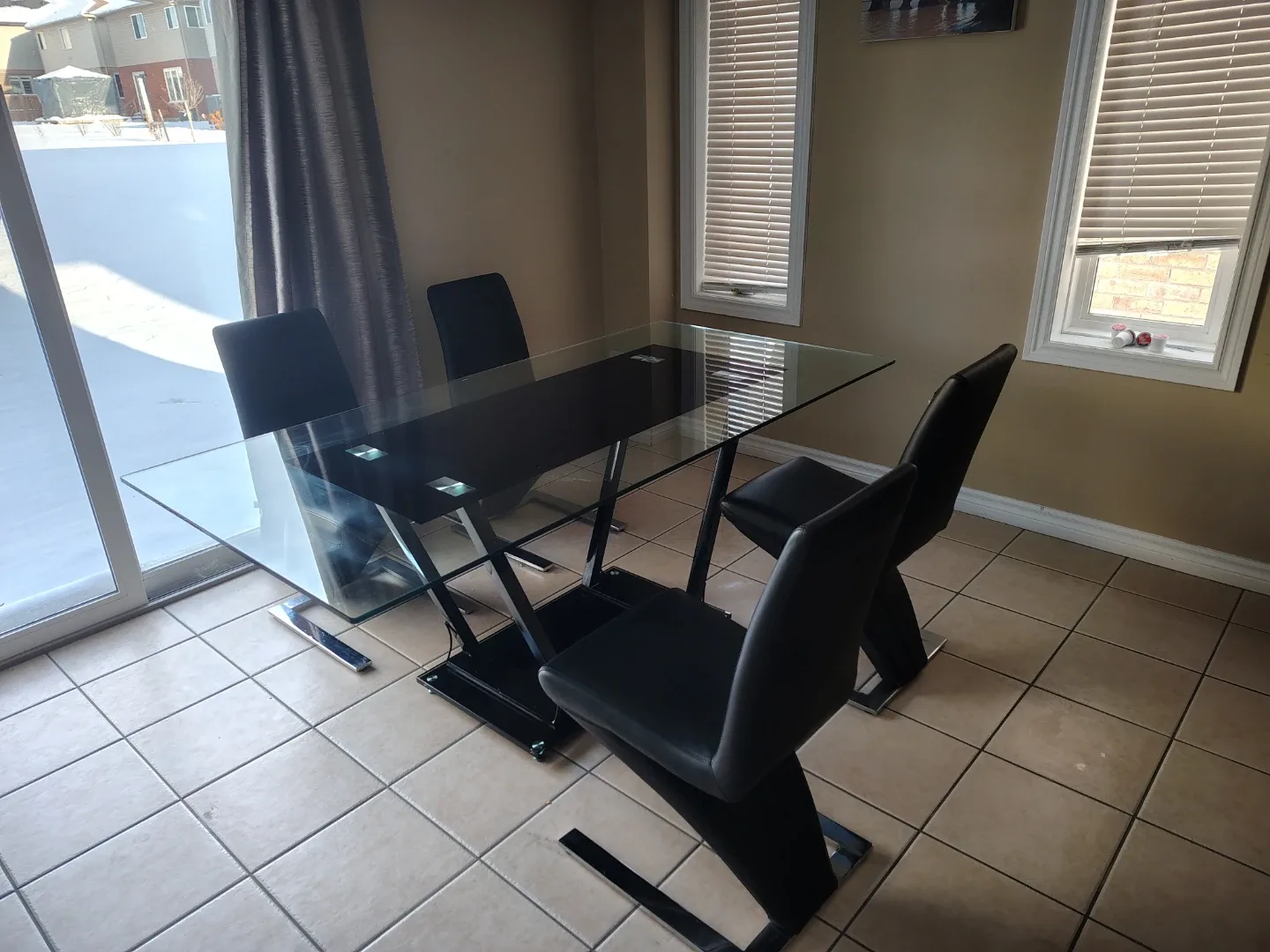 Glass Top Dining Table with 4 Chairs image indicator(3)