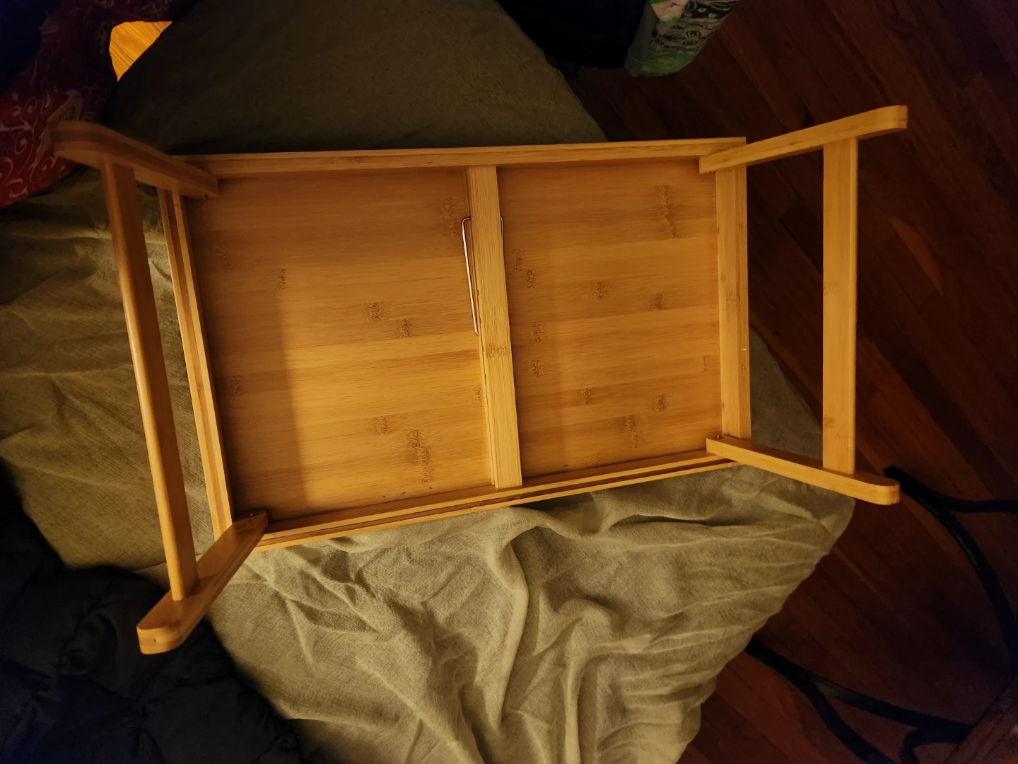 Wooden Bed Tray Table with Folding Legs - photo 3