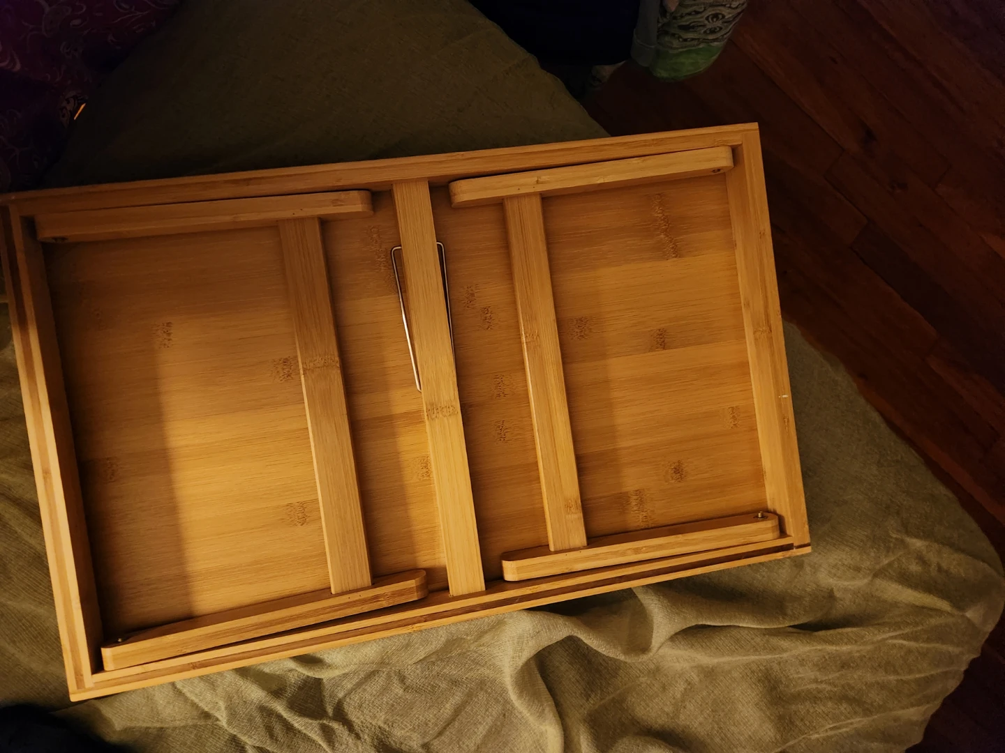 Wooden Bed Tray Table with Folding Legs - photo 4
