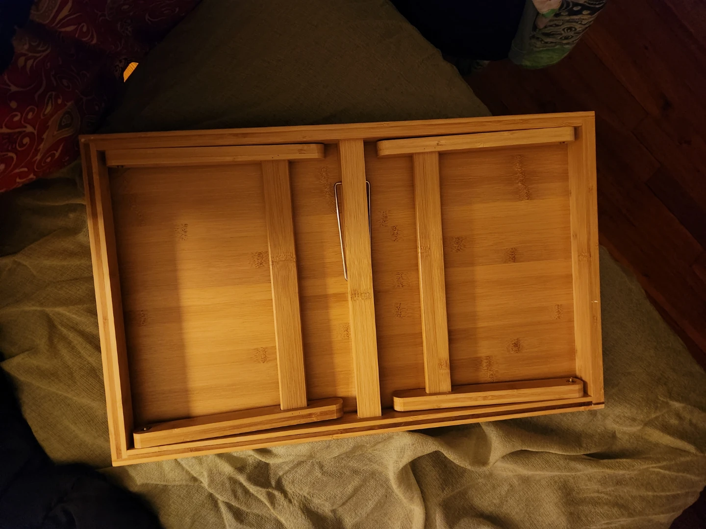 Wooden Bed Tray Table with Folding Legs - photo 5