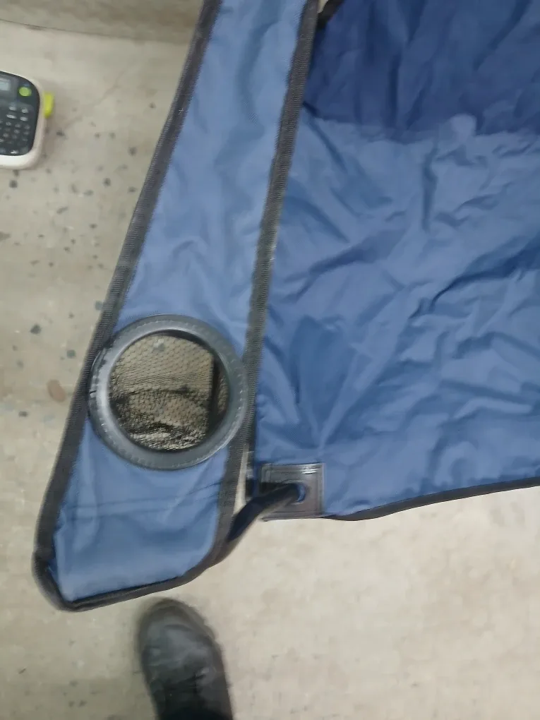 Blue Folding Camp Chair with Cup Holder