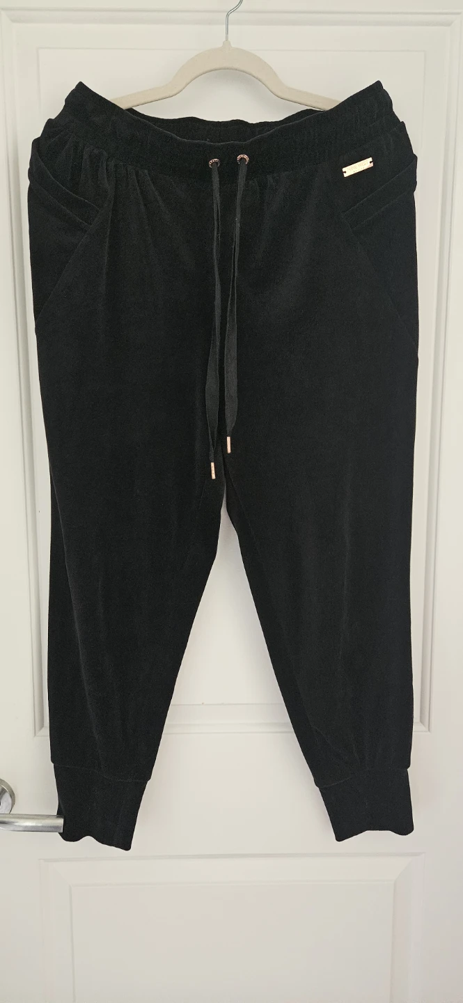 Nine West Active Black Velour Joggers - Size Large