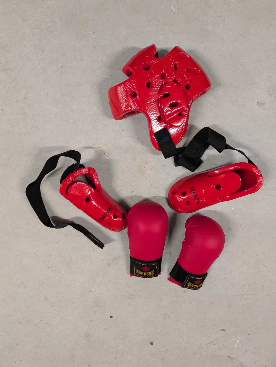 Youth Century Martial Arts Sparring Gear Set - Red - Size M