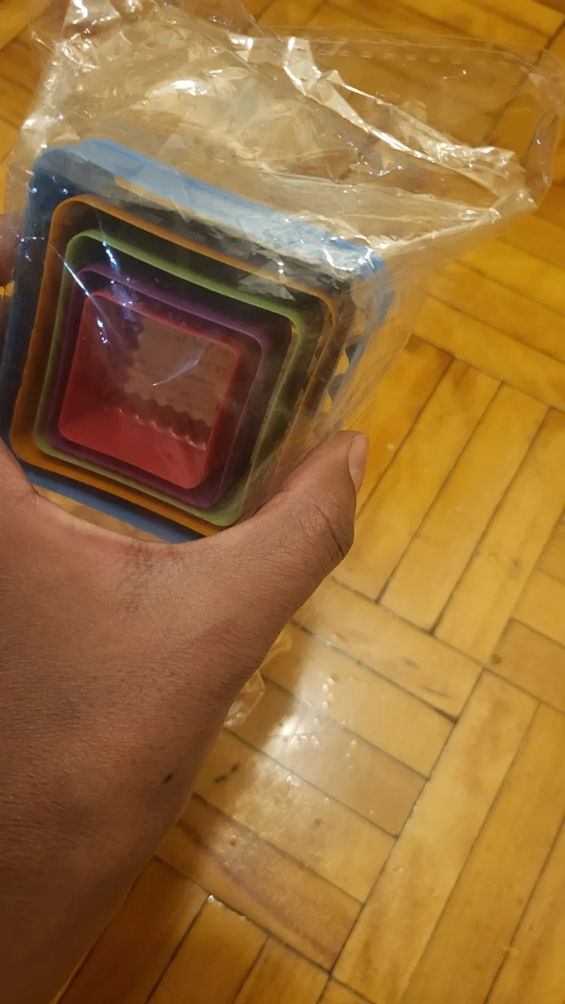 Square Cookie Cutters - Set of 5, Multi-Coloured #Cleanout