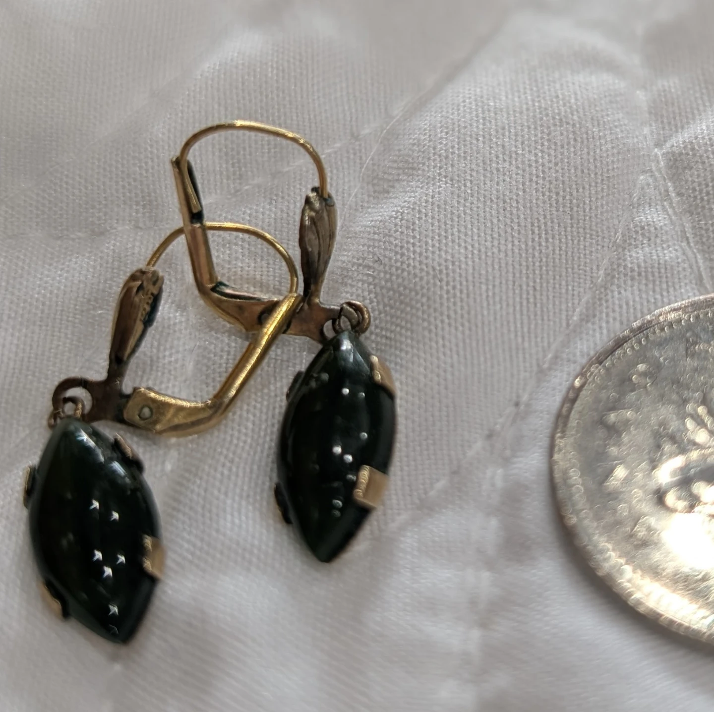 Vintage Jade Drop Earrings