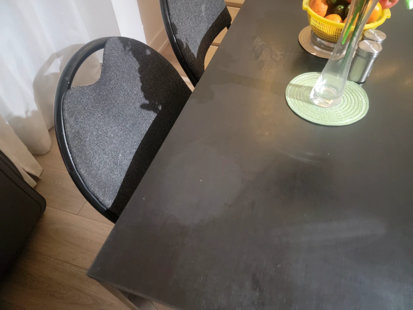 Black Dining Table with 3 Folding Chairs - photo 3