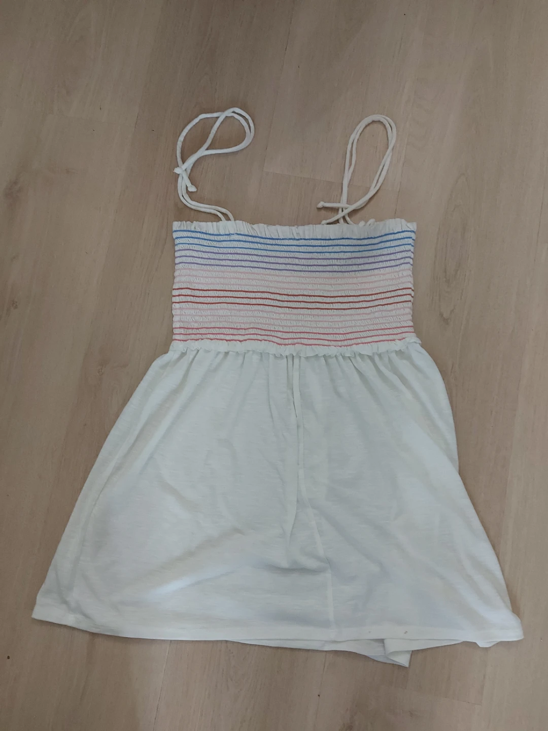 White Sundress with Smocked Bodice
