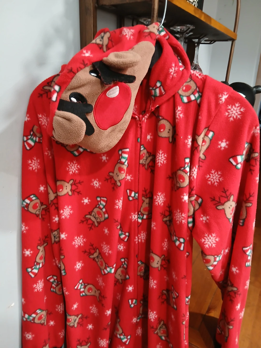 Jammin' Jammies Red Reindeer Onesie, L/XL