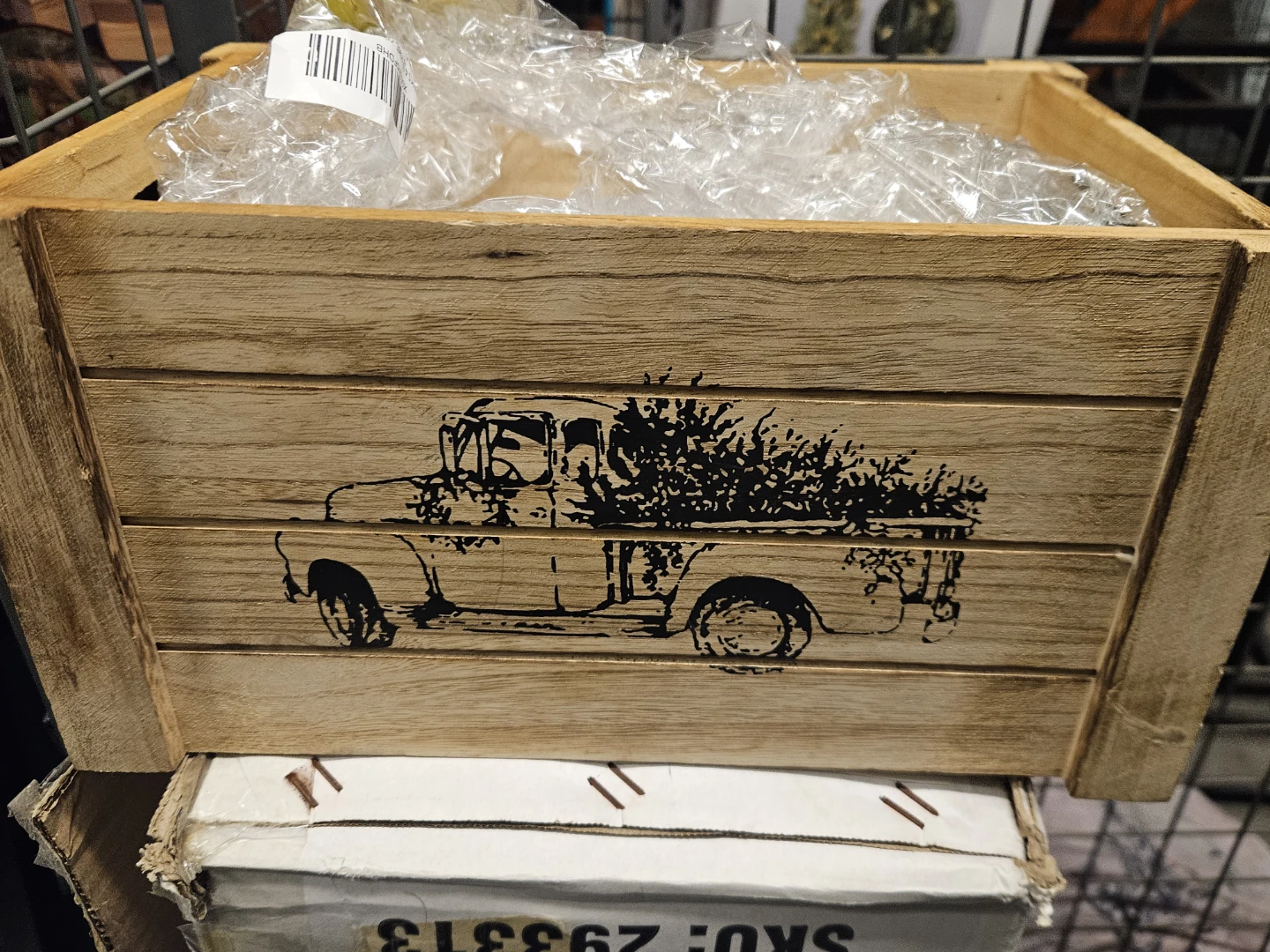 Wooden Truck Print Storage Box - photo 3