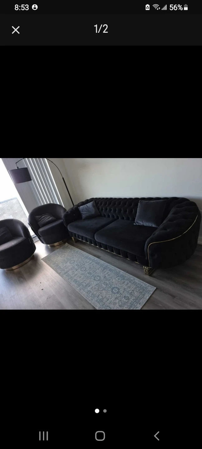 Moving Sale 3 Piece couch set and marble coffee table