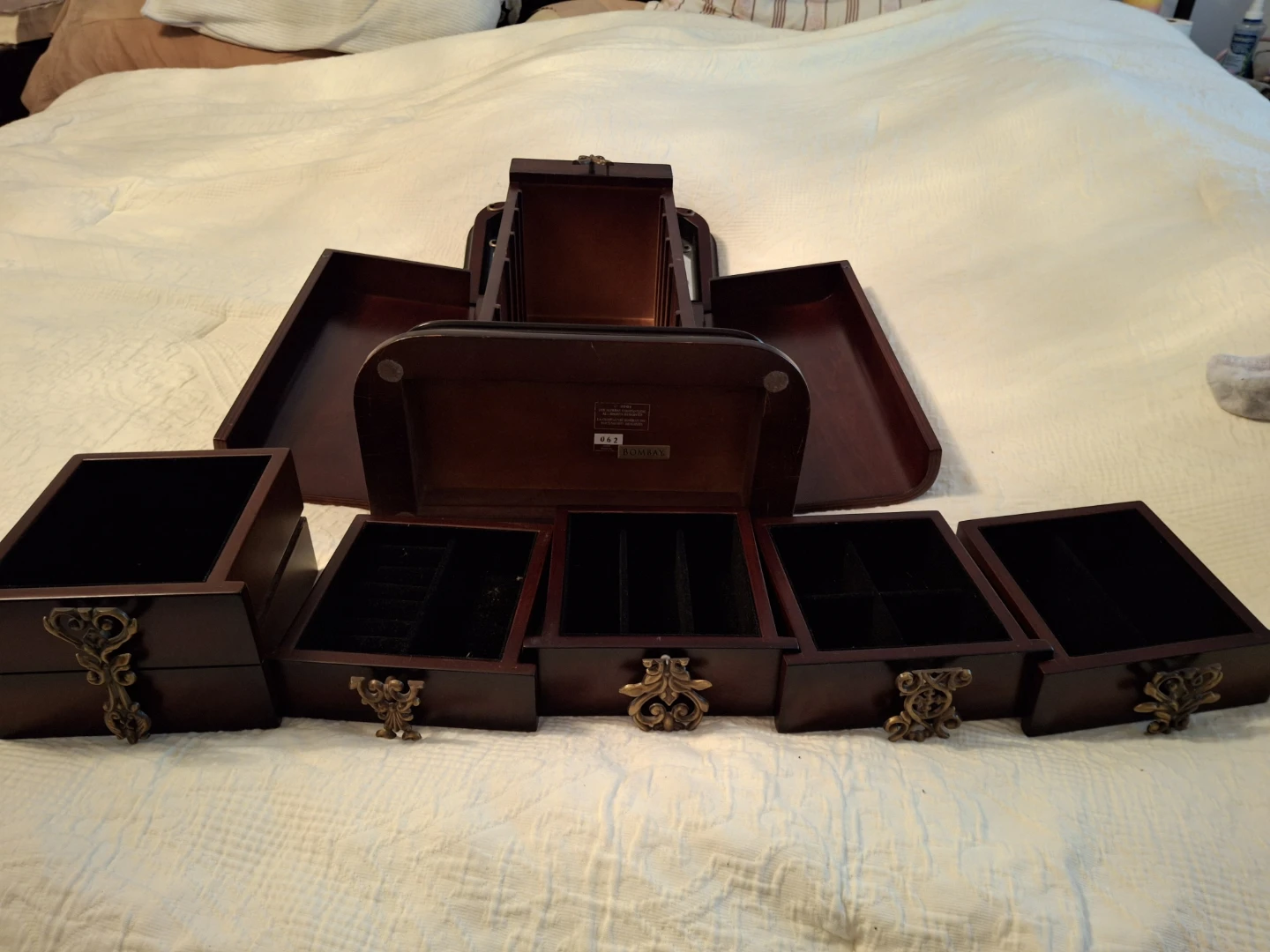 Wooden Jewelry Box with Mirror - photo 2