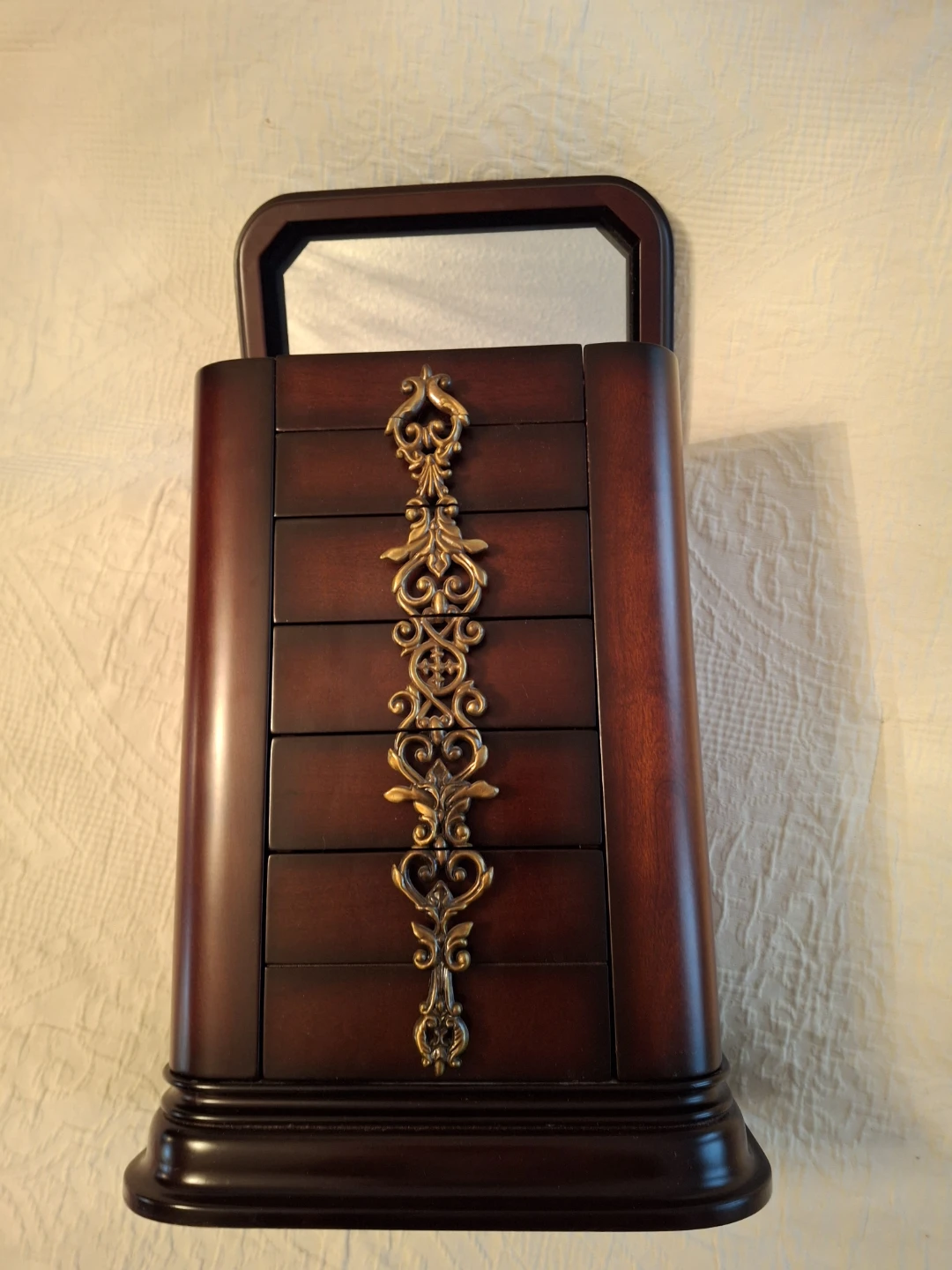 Wooden Jewelry Box with Mirror - photo 5