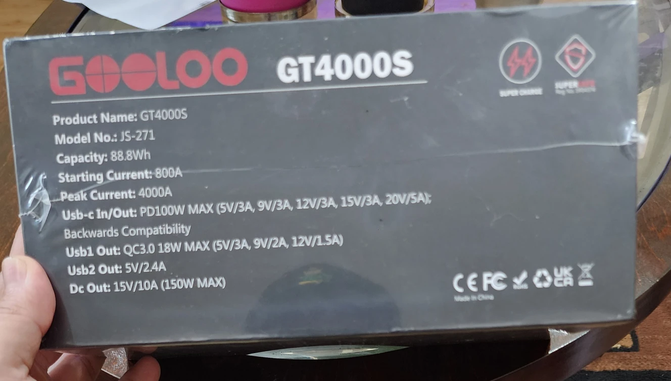 Gooloo GT4000S Jump Starter - New in Box! - photo 2