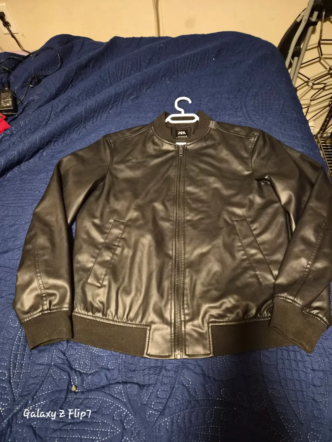 Zara Faux Leather Bomber Jacket