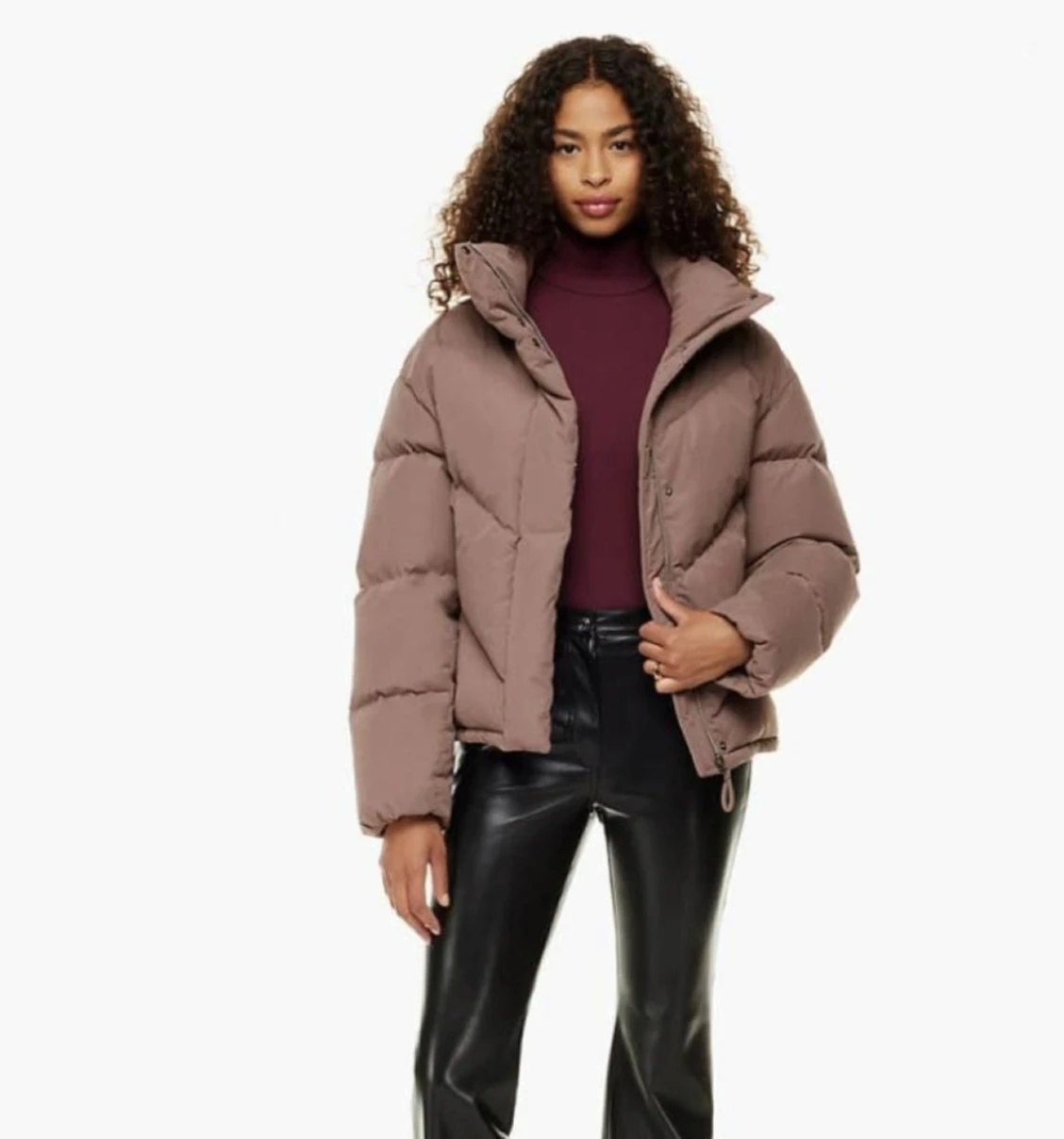 Aritzia Cloud Puff Puffer Jacket Dusty Pink
