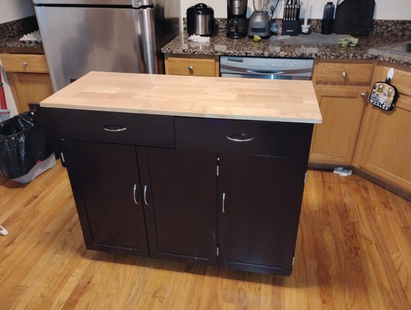 Kitchen Island with Wood Top