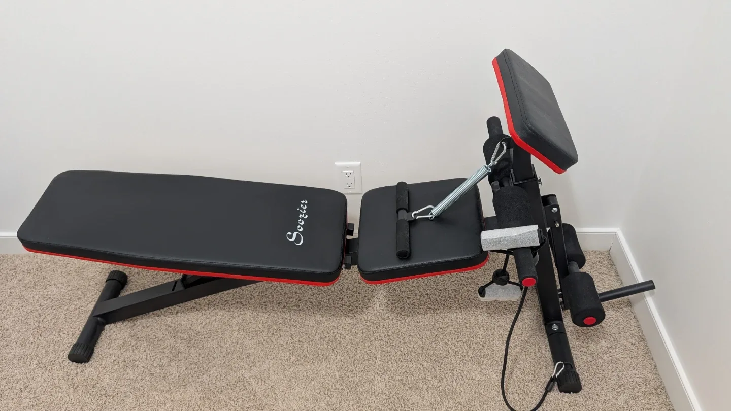 Soozier Adjustable Weight Bench - Black & Red