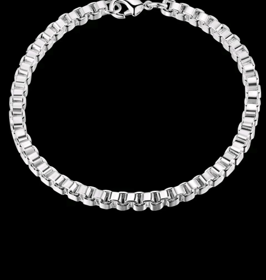 925 Silver Box Chain Bracelet