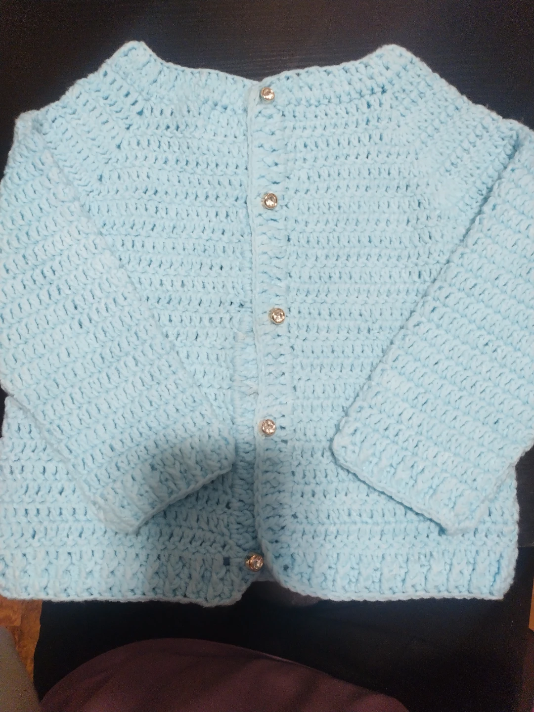 Handmade Baby Blue Crochet Cardigan
