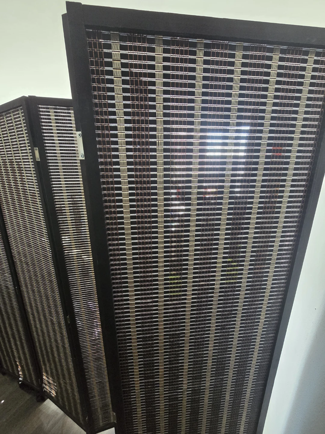 Folding Room Divider - Brown Woven - photo 2