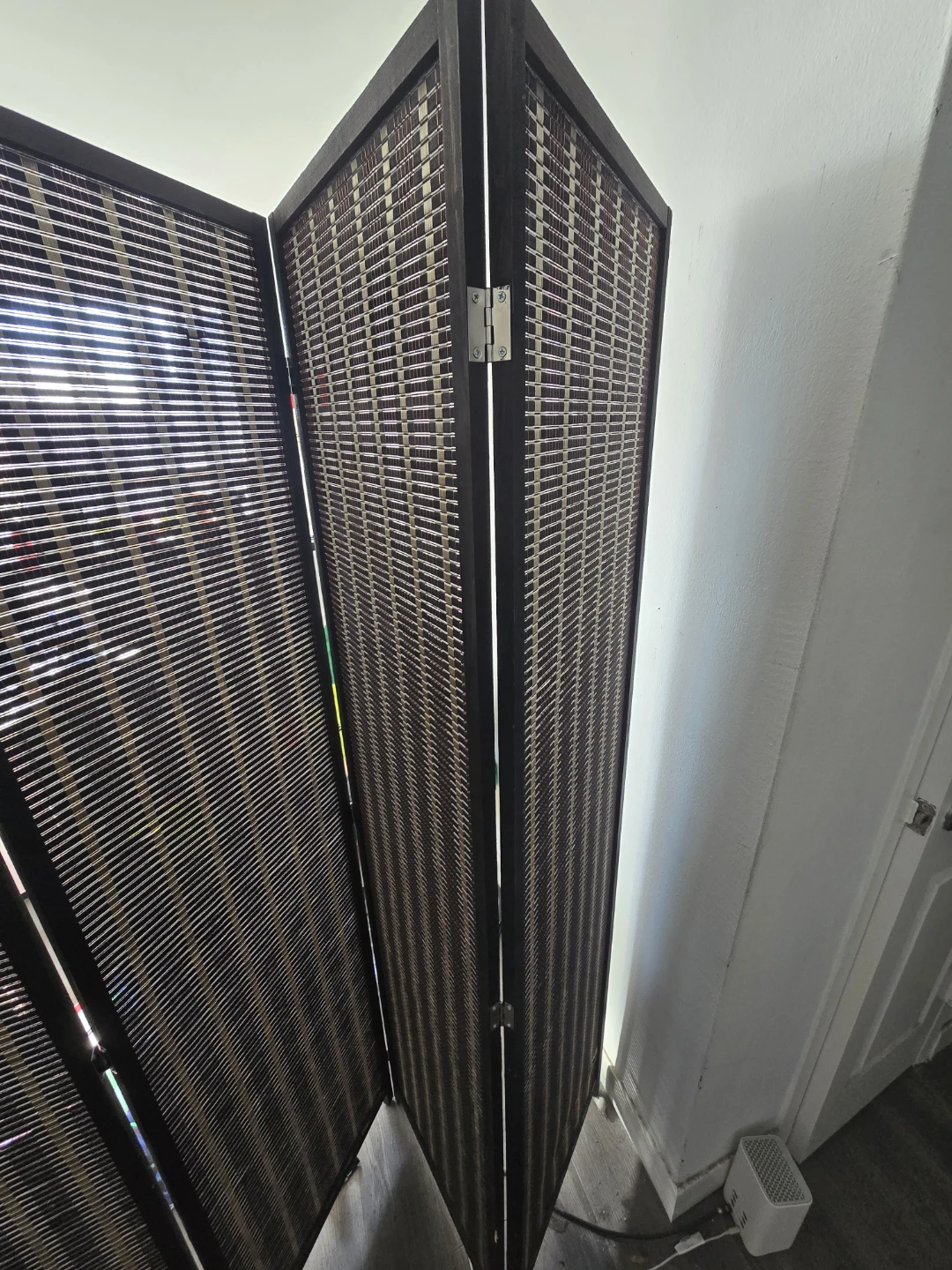 Folding Room Divider - Brown Woven - photo 3