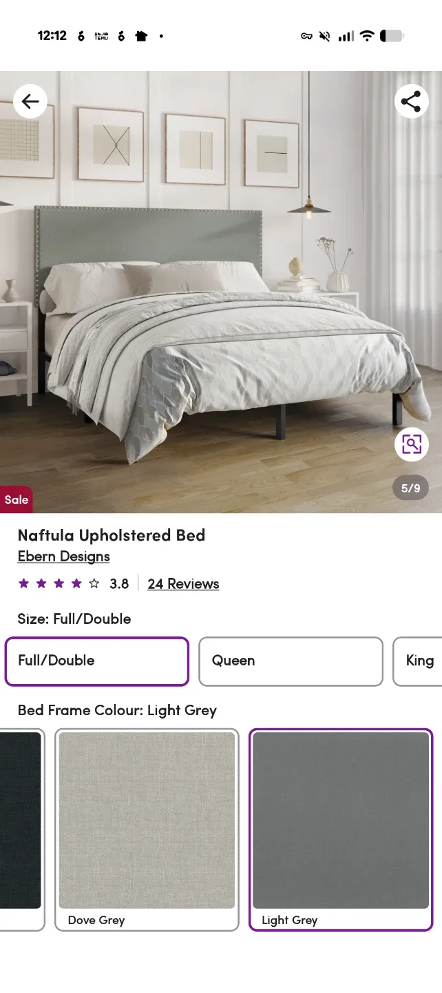 Ebern Designs Naftula Queen Upholstered Bed - Charcoal Grey image indicator(3)