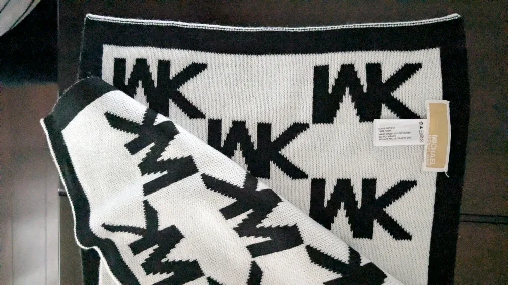 New Michael Kors Black & White Scarf image indicator(2)